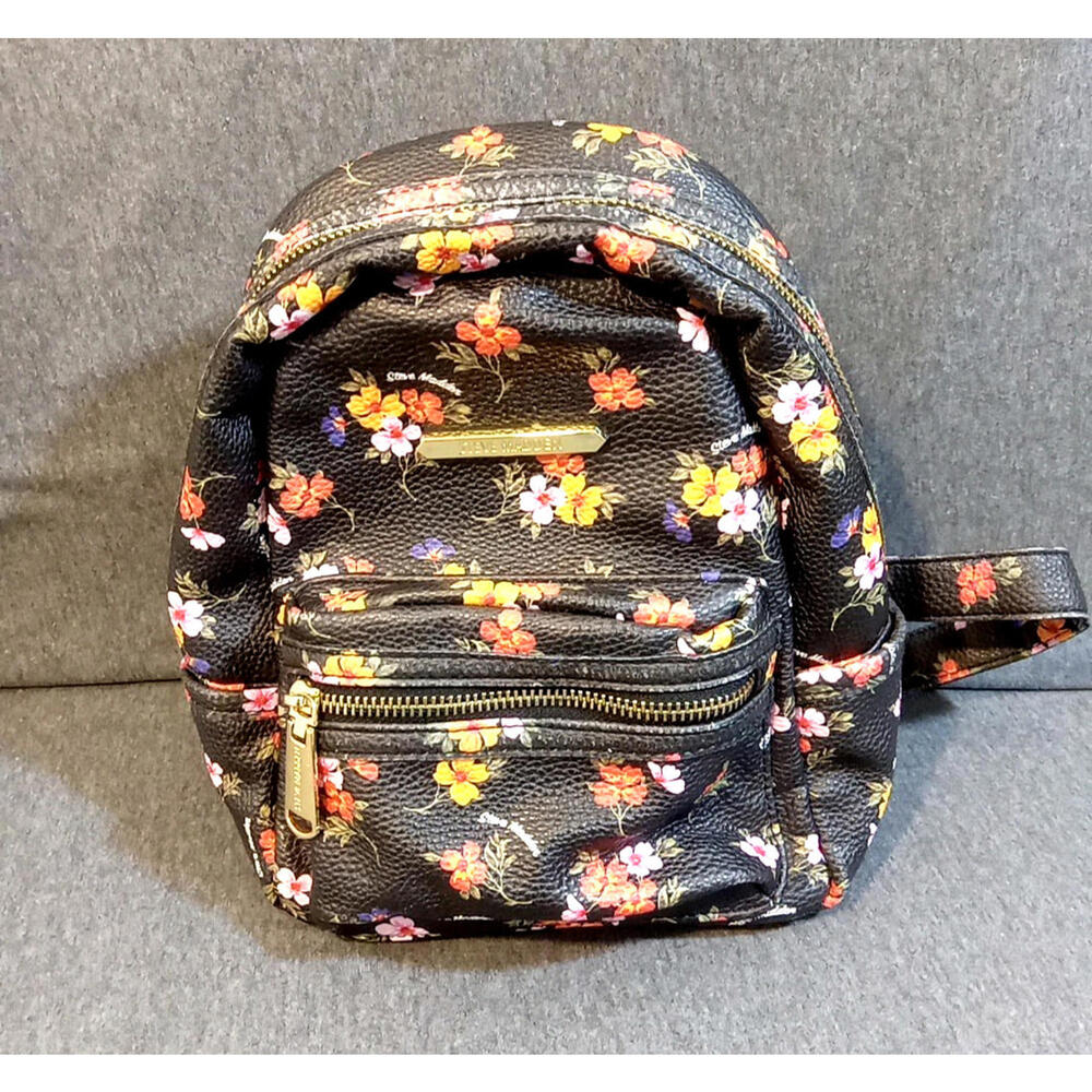 Steve Madden Backpack Floral Bailey Core Faux Leather Adjustable Straps Hardware
